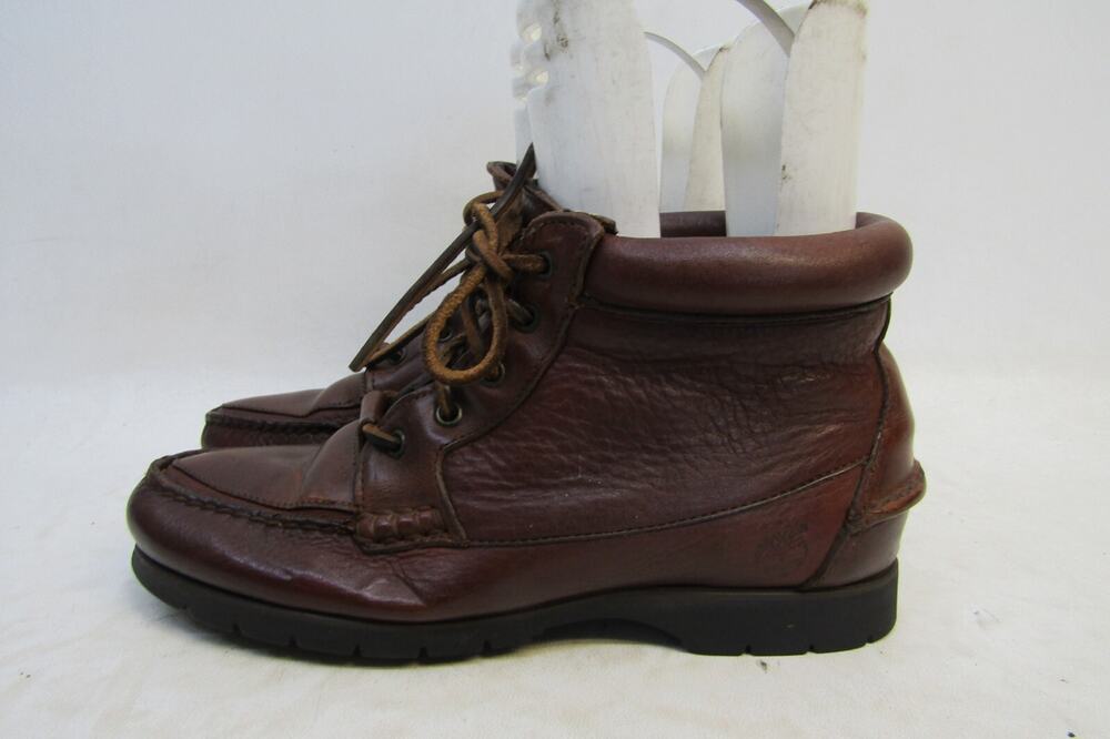 Timberland Womens Size 7 M Brown Leather Lace Up Ankle Fashion Boots Bootie